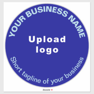 Sticker Tagline d'affaires sur bleu grand vinyle rond