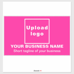 Sticker Tagline d'affaires sur grand rectangle rose Vinyl