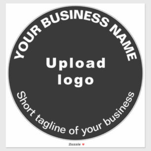 Sticker Tagline d'affaires sur le Vinyl Grand Rond Noir