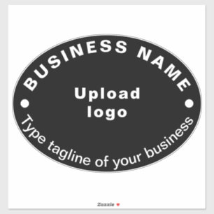 Sticker Tagline d'affaires sur noir gros ovale forme Vinyl