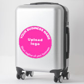 Sticker Tagline d'affaires sur rose grand vinyle rond (Sur valise)
