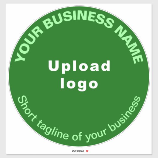 Sticker Tagline d'affaires sur Vert Grand Vinyl Rond (Feuille)