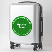 Sticker Tagline d'affaires sur Vert Grand Vinyl Rond (Sur valise)