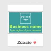 Sticker Tagline d'entreprise sur rectangle vert Turquoise (Feuille)