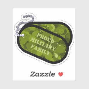 Sticker Tags militaires Camo Vert avec texte