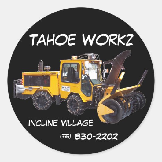 Sticker Tahoe Workz llc Snow Removal Services (Devant)