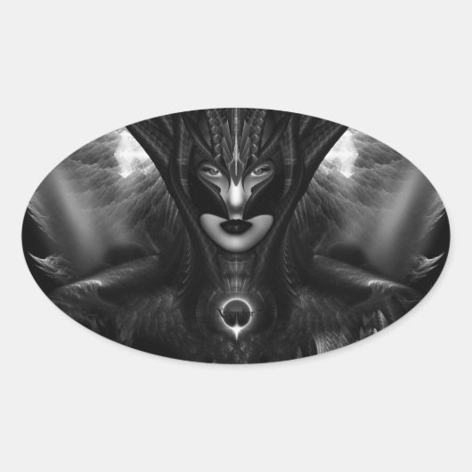 Sticker taïdoushan sai TOT noir soleil ovale (Devant)