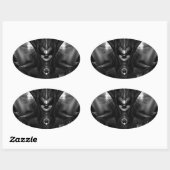 Sticker taïdoushan sai TOT noir soleil ovale (Feuille)