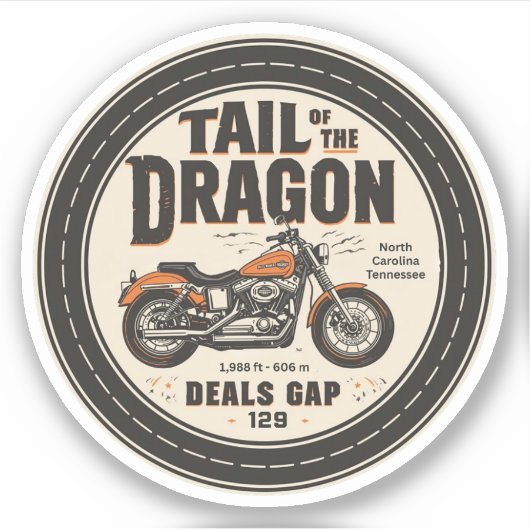 Sticker Tail of the Dragon Deals 318 curves road trip  (Devant)