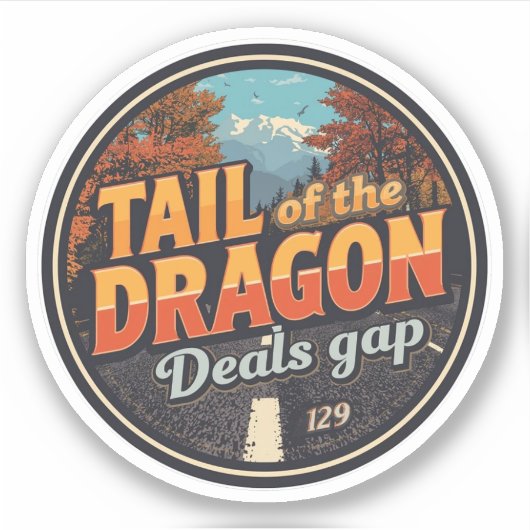 Sticker Tail of the Dragon Deals 318 curves road trip  (Devant)
