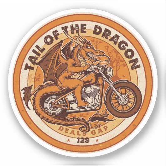 Sticker Tail of the Dragon Deals Gap Motorcycle road trip  (Devant)