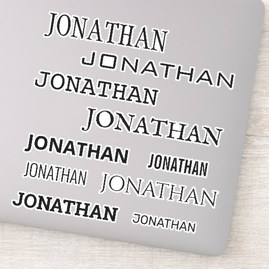 Sticker Taille de nom personnalisé Monogramme Ordinateur p (Détail)