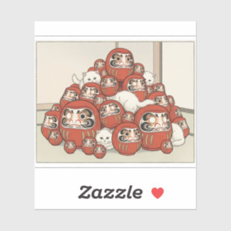 Sticker Tale de Genji Heian Art du Chat Japonais - Ukiyo