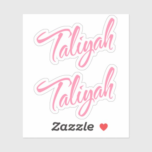 Sticker Taliyah nom rose cursive x2 (Feuille)