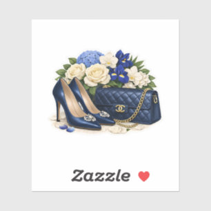 Sticker Talons et Sac de Mariage Bleu Royal Quelque Chose
