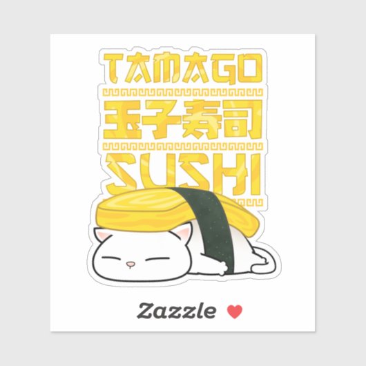 Sticker Tamago Sushi Cat (Feuille)