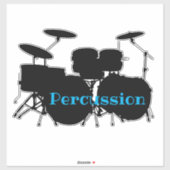 Sticker Tambour Ensemble Percussion Conception Contour Sti (Feuille)