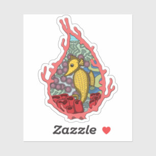 Sticker Tanga Seahorse Contour