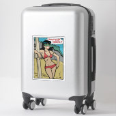 Sticker Tanned Beach Bunny Bikini Girl • What's Up Nerds?  (Sur valise)