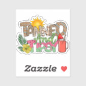Sticker Tannée et Tipsy | Fun Summer Party Design (Feuille)