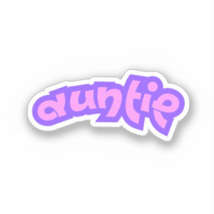 Sticker Tante Lettres Bulles Tante Rose Violet