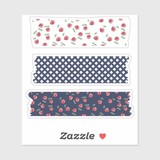 Sticker Tape Motif Cherry Washi (Feuille)