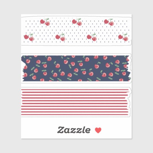 Sticker Tape Motif Cherry Washi (Feuille)