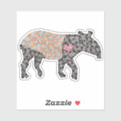 Sticker Tapir malais émaillé coloré (Feuille)