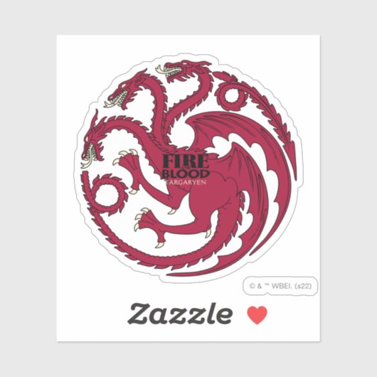 Sticker Targaryen Sigil - Feu et Sang (Feuille)