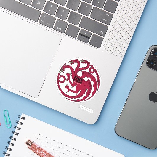 Sticker Targaryen Sigil - Feu et Sang (Ordinateur portable avec iPhone)