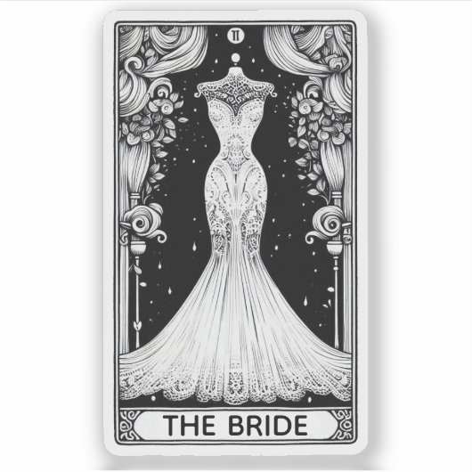 Sticker Tarot de douche de mariée (Devant)