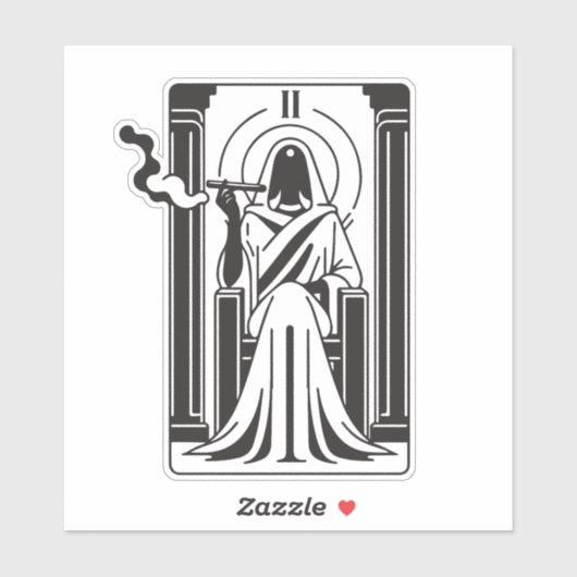 Sticker Tarot High Prestess Weight Fumer Occulte (Feuille)