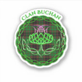 Sticker Tartan Buchan Écossais Thistle Celtique (Devant)