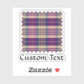 Sticker Tartan mauve, or et bleu (Feuille)