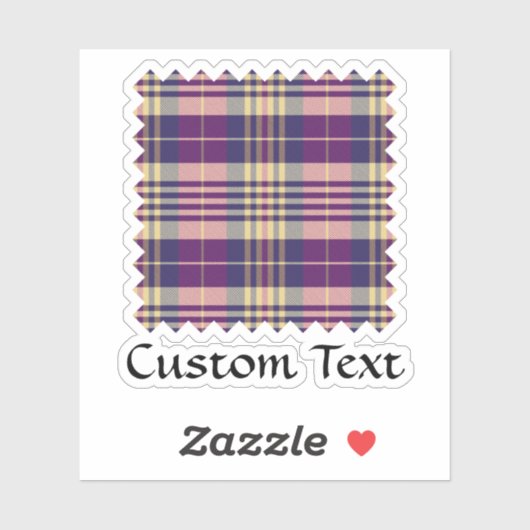 Sticker Tartan mauve, or et bleu (Feuille)