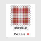 Sticker Tartan rouge Clan MacPherson (Feuille)