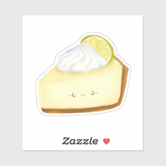 Sticker Tarte à citron vert à clé mignonne (Feuille)