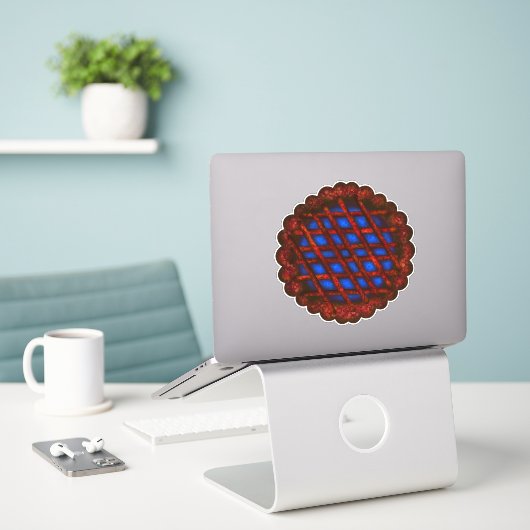 Sticker Tarte aux bleuets (Ordinateur portable sur le bureau)