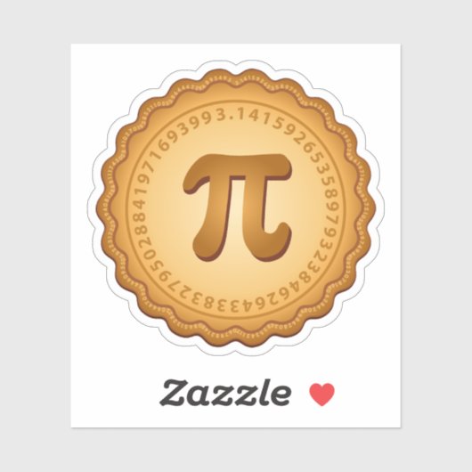 Sticker Tarte avec vinyle de croûte de Pi (Feuille)