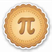 Sticker Tarte avec vinyle de croûte de Pi (Devant)