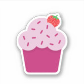 Sticker Tartelette aux fraises mignonne (Devant)