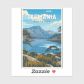 Sticker Tasmanie Australie Travel Art Vintage (Feuille)