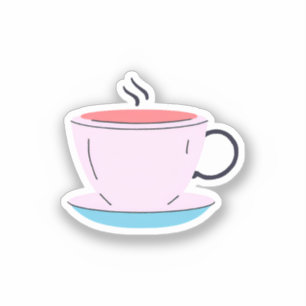 Sticker Tasse à café rose