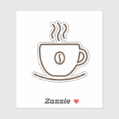Sticker tasse de café (Feuille)