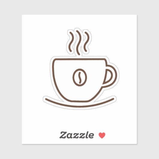 Sticker tasse de café (Feuille)
