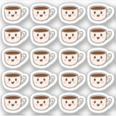 Sticker Tasse de café mignonne Kawaii Pause café Planifica (Devant)