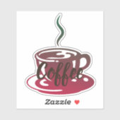 Sticker Tasse de café personnalisée (Feuille)