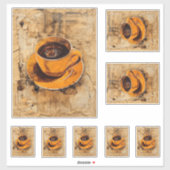 Sticker Tasse de café pour les amateurs (Feuille)