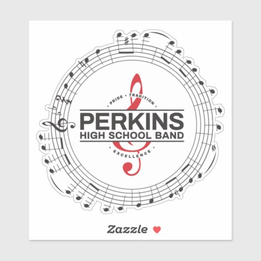 Sticker Tasse Notes de Musique (Feuille)