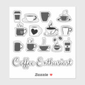 Sticker Tasses à café pour amateurs de café - esthétique (Feuille)